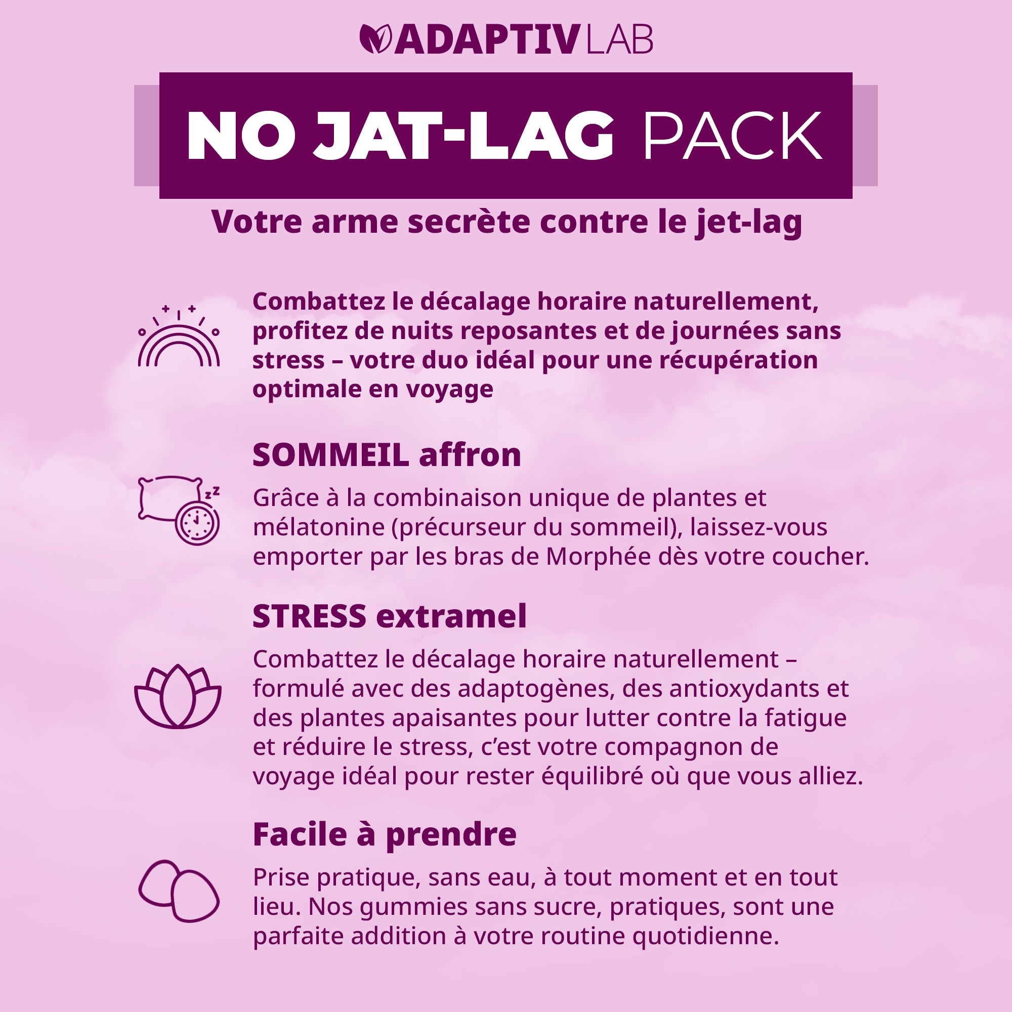 NO JET-LAG Duo: SOMMEIL Affron® + STRESS Extramel®