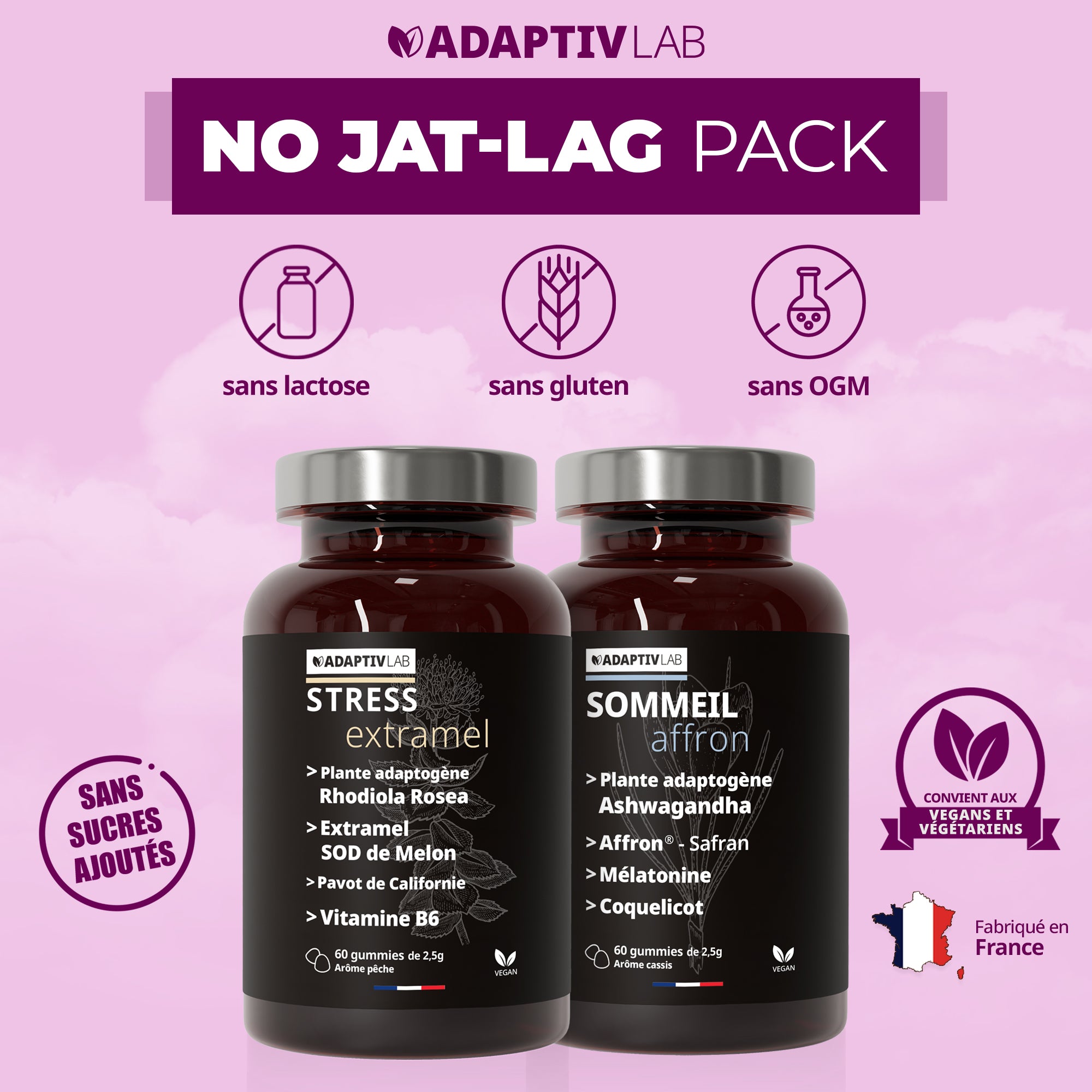 NO JET-LAG Duo: SOMMEIL Affron® + STRESS Extramel®