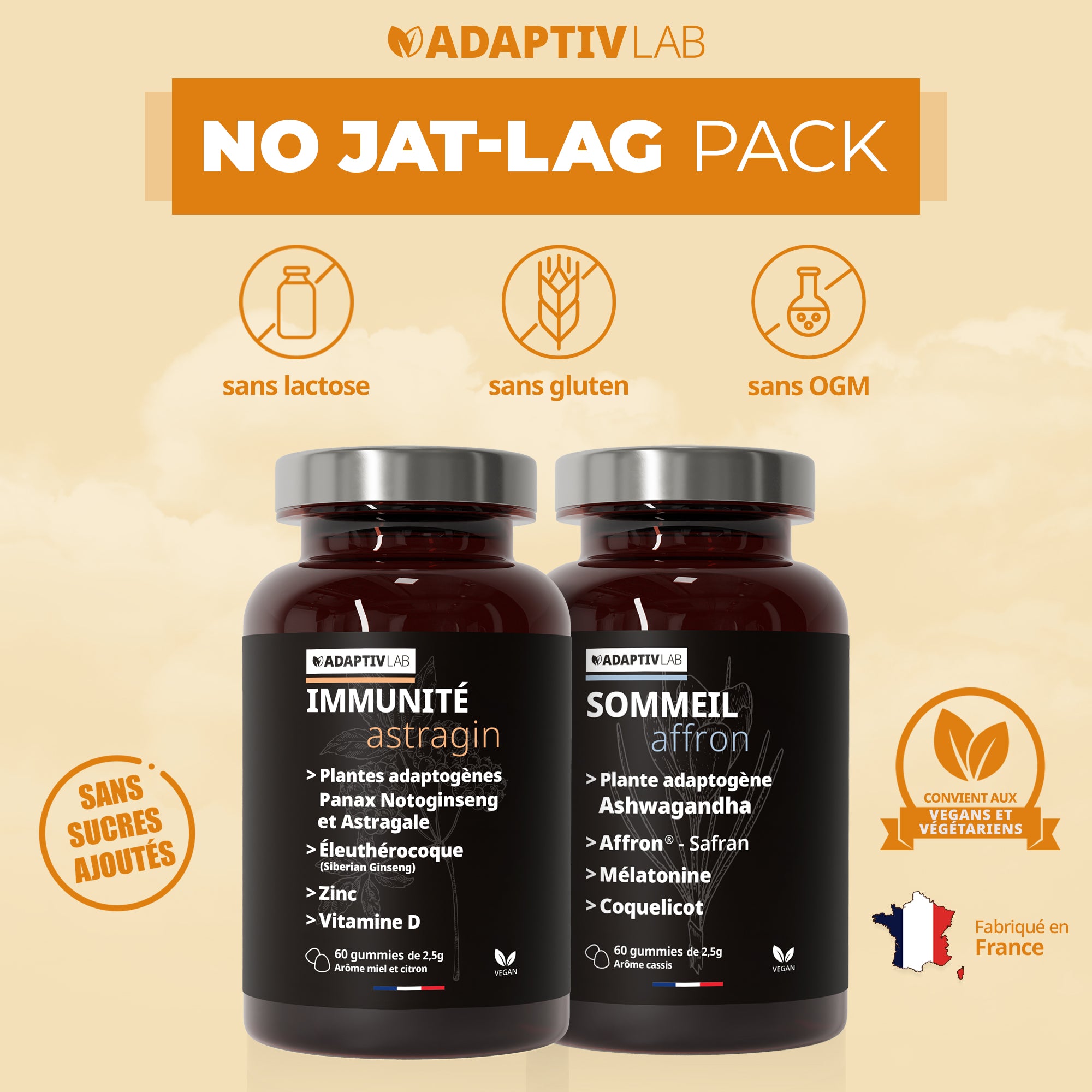 NO JET-LAG Duo: IMMUNITÉ Astragin® + SOMMEIL Affron®